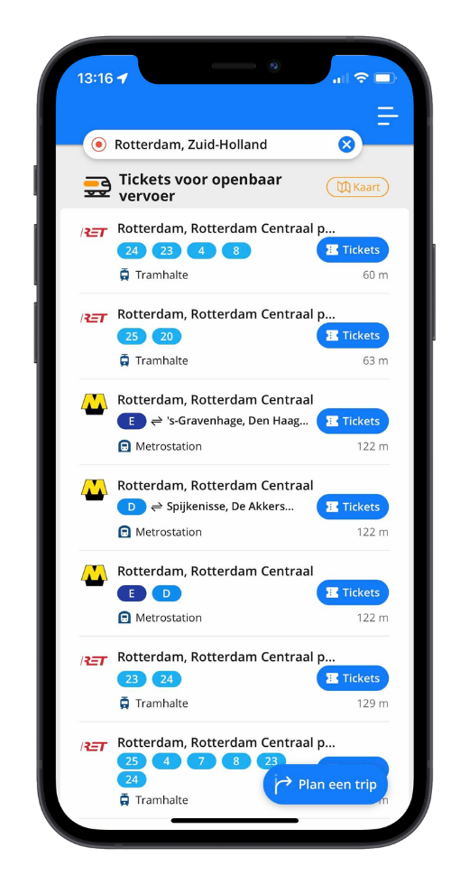 Plan je reis naar Rotterdam met Gaiyo